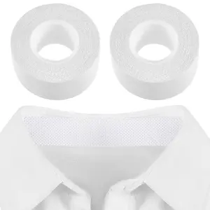 2 Rolls Sweat Pads Collar Protectors for Men Shirts, Disposable White Shirt Neck Tape, Dress Hat Collar Self Adhesive Invisible Liner Patch Against Sweat Stain (1.18 Inch) Neckline Protection Convenience