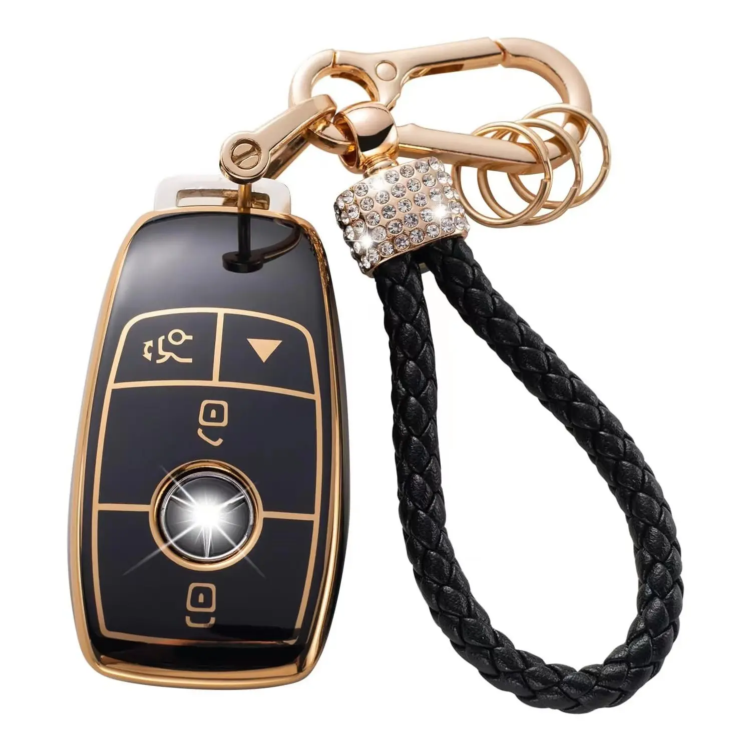 Mercedes-Benz Soft Tpu Car Key Case, Car Key Protector, Smart Key Cover for Glc Gle Gla Glb Gls a C E G S Amg, Full Protection for Women Girls