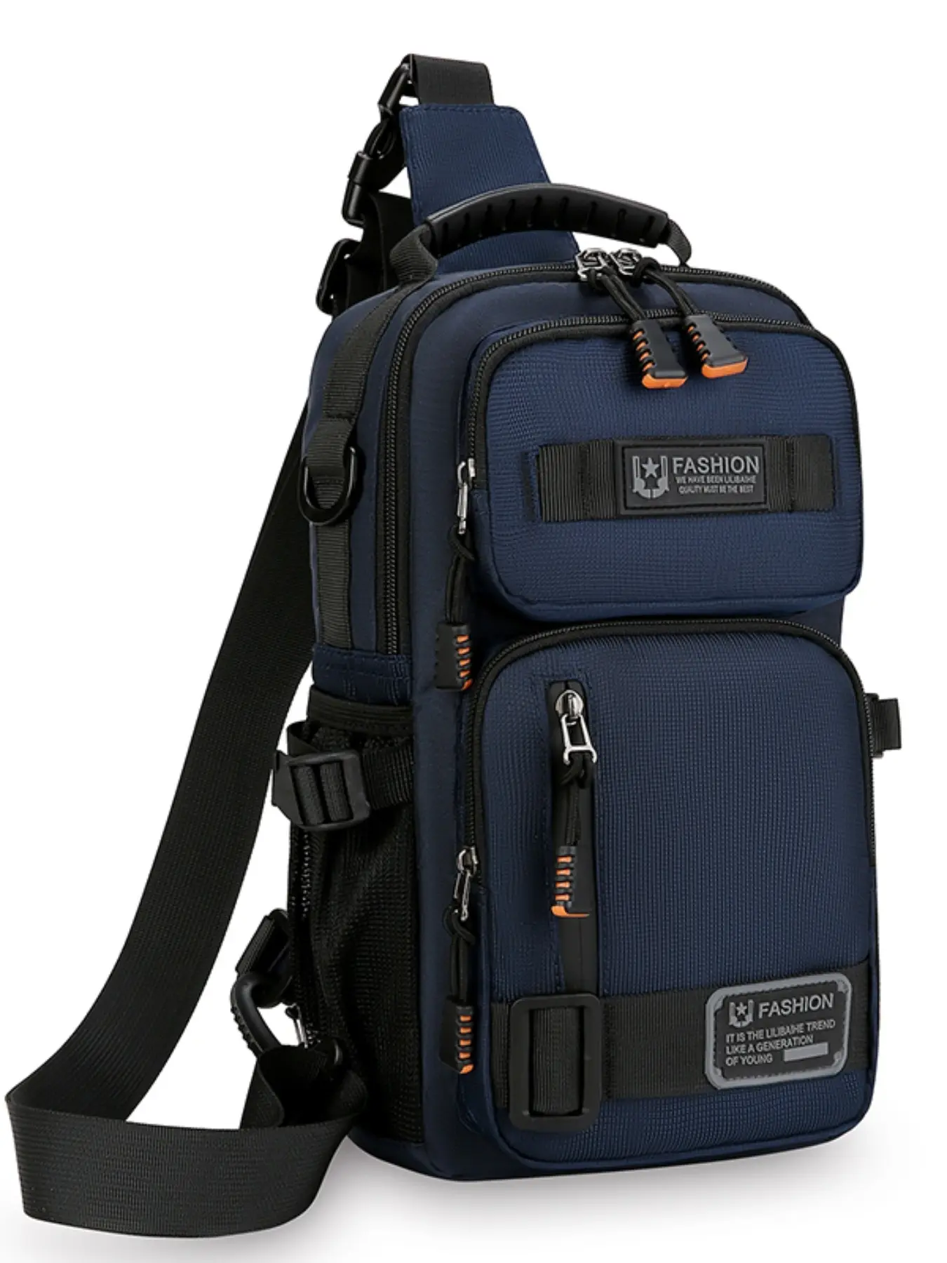 Men's Large Capacity Multi-Pocket Chest Bag, Fashionable Single Shoulder Crossbody Pack, Lightweight Travel Sports Pouch for Daily Use, Casual Shoulder Bag, Multifunctional Portable Bag, Durable Chest Bag, Crossbody Chest Design