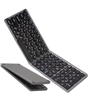 Portable Full-size Magnetic Foldable Keyboard for Phones and Tablets, Lightweight, Rechargeable, Silent Bluetooth Keyboard