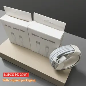 1/2 PCS PD C to Lightning Fast Charging Data Cable, High-Quality PD Charging Cable, Original Box, Compatible with iPhone 14/11/12/13/10 Pro/X/XS/XR/8 Plus, Headphones, iPod Accessories