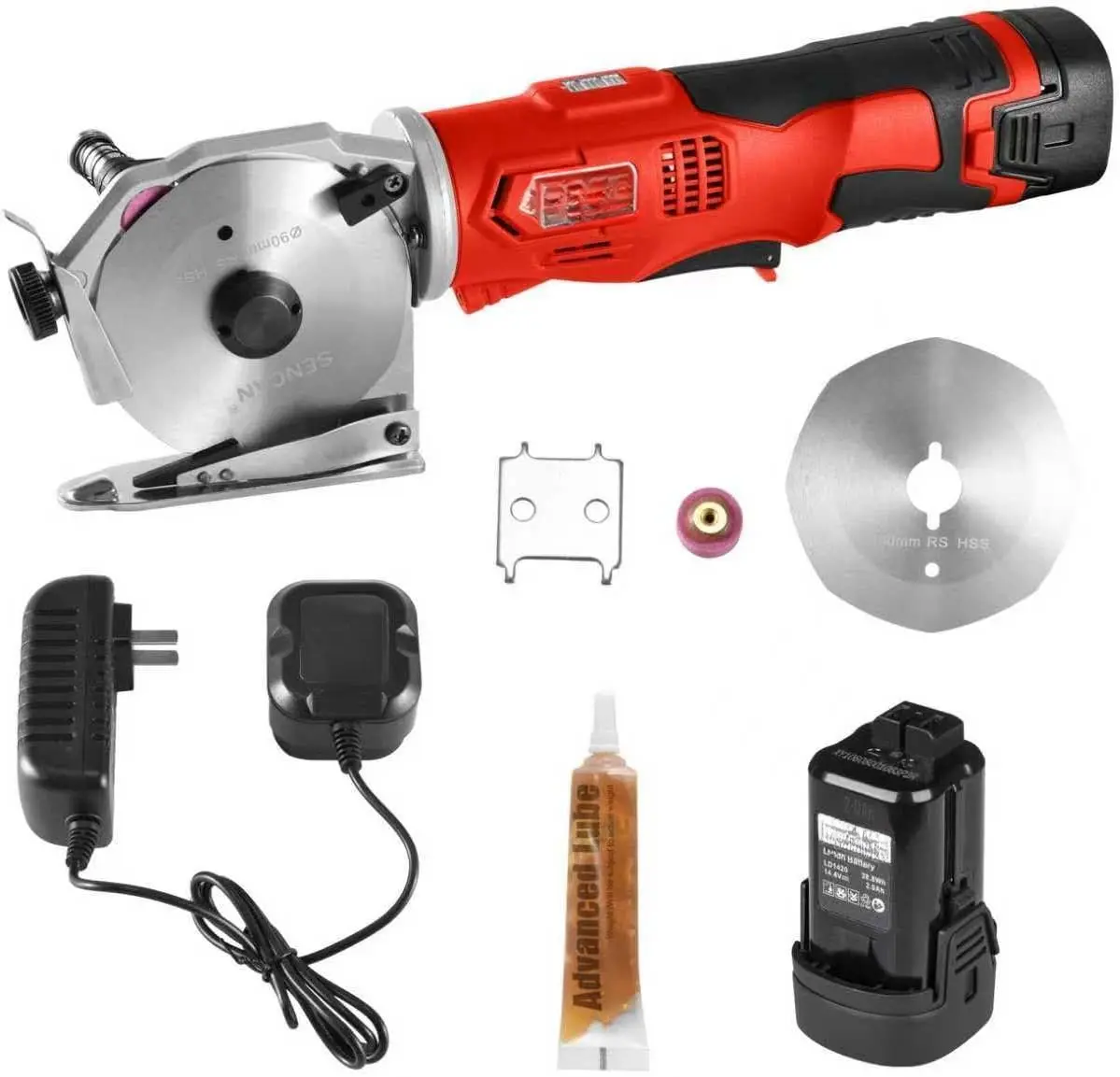 Cordless Electric Rotary Shear , Multi-layer Electric Fabric  with 1.3" Thickness, for Cloth Fabric Leather and Carpet, Comes with 1 , 2 count , 14.4V