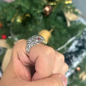 Men's Adjustable Bald Eagle Open Ring - Patriotic USA Jewelry, Ideal Gift for Dad for Father’s Day & USA 250th Anniversary summerwins