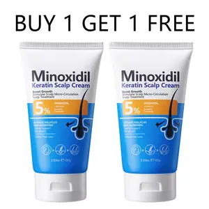 [BUY 1 GET 1 FREE] 5% Minoxidil Hair Growth Scalp Massage Cream with Keratin & Ginger for Men Women Prevents Loss Repairs Follicles Promotes Fast Regrowth Strengthens Roots