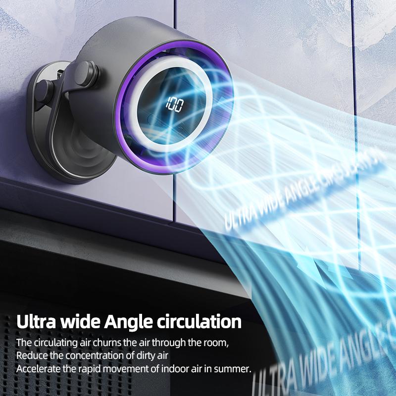 Desktop Fan Turbo Table Fan Travel Vacation Essentials for Office 100-Speed Digital Display Low Noise Rechargeable Battery Dual Adjustment Modes Quiet Cooling Quiet Desk Fan Portable