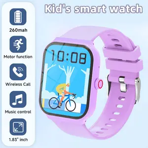 Low-power smart sports call watch, voice assistant, wireless call, message reminder, equipped with multiple sports modes, pedometer, calculator, alarm/water drink reminder, music playback, with large-capacity battery,camera remote,birthday gift for kids