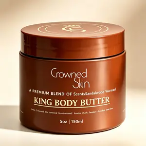 King Body Butter for Men | Sandalwood & Bourbon Scent, Pheromone Infused Moisturizer, Deep Hydrating Body Lotion for Dry Skin & All-Day Fragrance