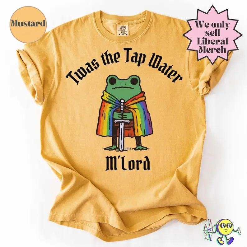 Comfort Colors Twas the Tap Water Funny Frog LGBTQ Pride Shirt, Queer Rights, Pride Month, Trans Rights Liberal Pride Month Protest Anti Trump Tee