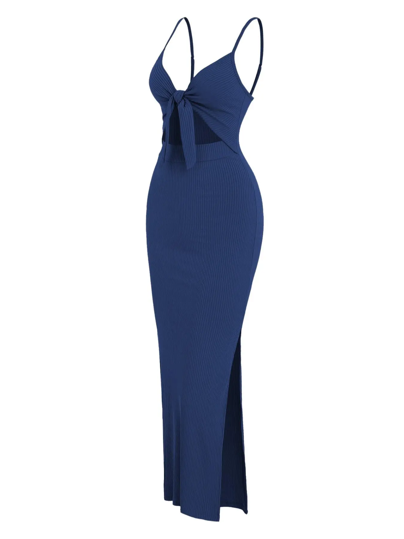 Women's Plain Cut Out Knot Front Split Thigh Bodycon Fit Dress, Solid Spaghetti Strap Cami Dress, Ladies Casual Summer Dress for Evening Party Nightclub - TikTok Shop Women's Plain Cut Out Knot Front Split Thigh Bodycon Fit Dress, Solid Spaghetti Strap Cami Dress, Ladies Casual Summer Dress for Evening Party Nightclub - TikTok Shop