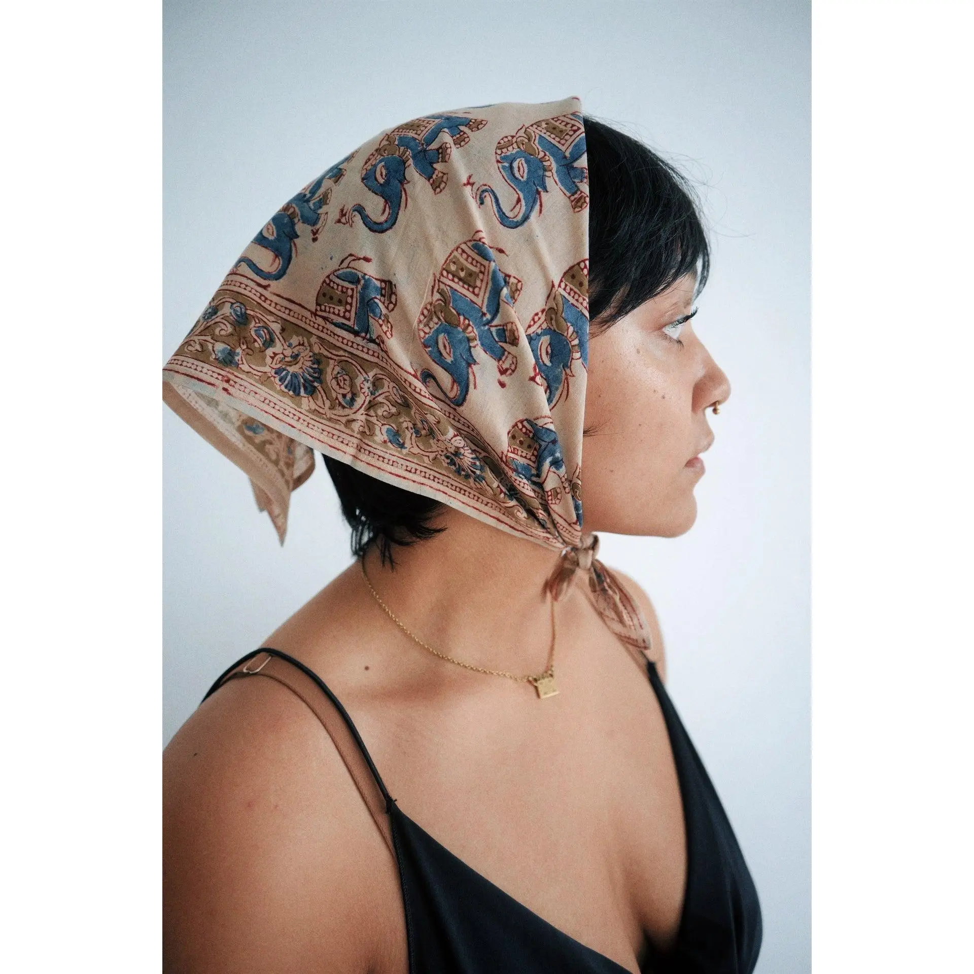 Midnight Mirage - Kalamkari Cotton Bandana