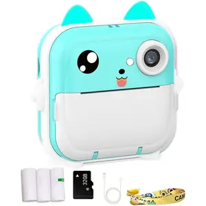 Kids Camera Instant Print, Christmas Birthday Gifts for Kids Age 3-12, Selfie Digital Camera with 1080P Videos,Toddler Portable Travel Camera Toy (Blue)