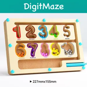 Magnetic Color and Number Maze, Montessori Toys for 3+ Year Old, Wooden Magnet Board Counting & Color Sorting Toddler Activities, Educational Fine Motor Skills Toys Gifts for 3-5 Years Old Boys Girls Shape Recognition Puzzles