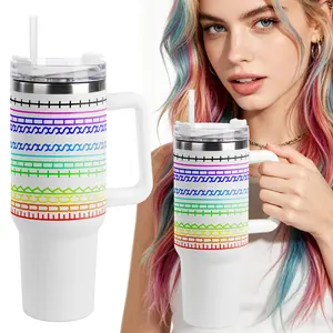 40 Oz Stainless Steel Hidden Message Tumbler with Handle & Straw, Insulated Travel Cup Keeps Cold, Hot & Ice, Funny Sarcastic Drinkware, Valentine's Day Birthday Gifts for Women Men Coworkers
