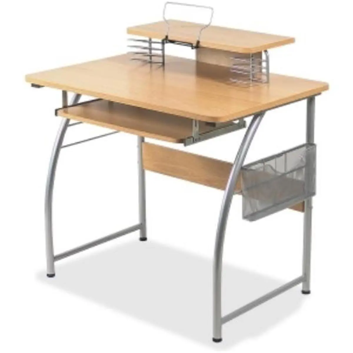 212 MAIN Laminate Computer Desk - Commercial Office Furniture with Upper Shelf, Keyboard Tray, Steel Tubes, and Convenient Installation, Convenient Install