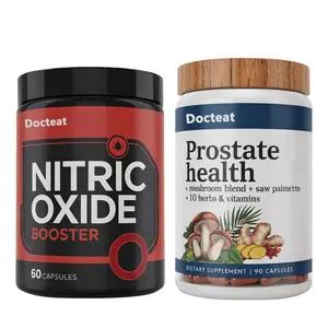 Ultimate Men's Health Bundle- Nitric Oxide Booster 60ct + Prostate Health Bundle - Natural Supplement Capsules - Support Blood Circulation & Prostate Health