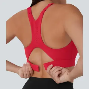 Halara SpeedWave Medium Support Molded Cups Perforated Adjustable Hook Quick Dry Workout Sports Bra