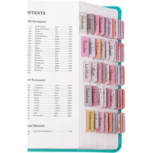 Laminated Bible Tabs for Women & Men - Large Print Tabs for Study Bibles, Boho Theme for Easy Navigation and Quick Reference - Easy-to-Read and Apply Tabs for All Ages-Floral
