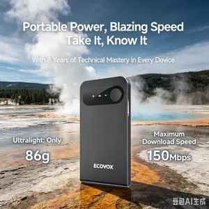Portable mini WiFi Hotspot - High Speed 4G/5G LTE Mobile WiFi Router, No Contract Pay-As-You-Go, Connect Up to 9 Devices, Secure Personal Hotspot FREE 1GB Data Tri-Band user stable easy connection