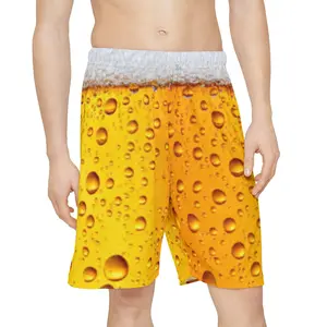 Men's Beer-Themed Sports Shorts, Beer Lover Gift, Summer Workout Shorts, Funny Beach Shorts, Party Wear, Unique Athleisure