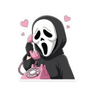 Ghost Face Kiss-Cut Stickers, Halloween Sticker Pack, Spooky Decals, Creepy Laptop Stickers, Haunted Theme Vinyl Stickers