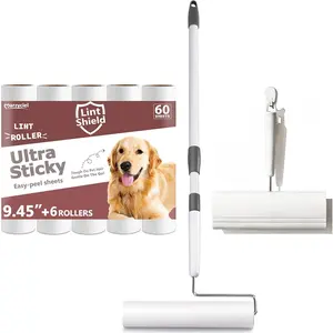 Large Lint Rollers for Pet Hair Extra Sticky 9.45 Inch Long Handled Giant Lint Roller