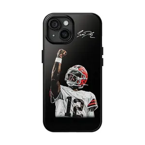 Custom Football Players Phone Case, Football Two-In-One Drop-Resistant Mobile Phone Case Protection, Shockproof For IPhone 17-12, Pro Max, Pro Plus, and Samsung S25 24 23 Safety Case