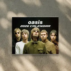 Oasis 2026 Calendar - Iconic Band Moments, Music Legends | Home Decor, Office Decor - Oasis Fan Gift, Unique Holiday Gift