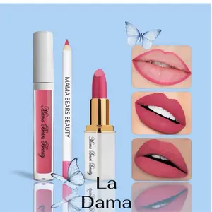 Mama Bears Beauty La Dama  Lipstick & Lip Gloss Set - Perfect for Everyday