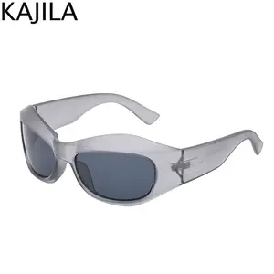 Cyber Y2K Punk Sunglasses Women Men Sports Square Sun Glasses for Ladies 2026 Luxury Brand Steampunk Sliver Eyewear Shades UV400 kajila