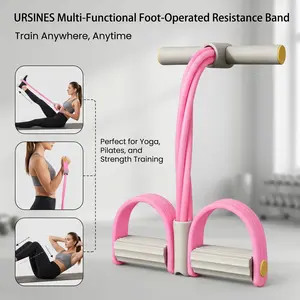 URSINES Multifunction Pedal Resistance Band, Elastic Pull Rope Fitness, Full-Body Workout at Home Gym, Exercise Sit-up, Yoga, Abdominal Training Summer vibes