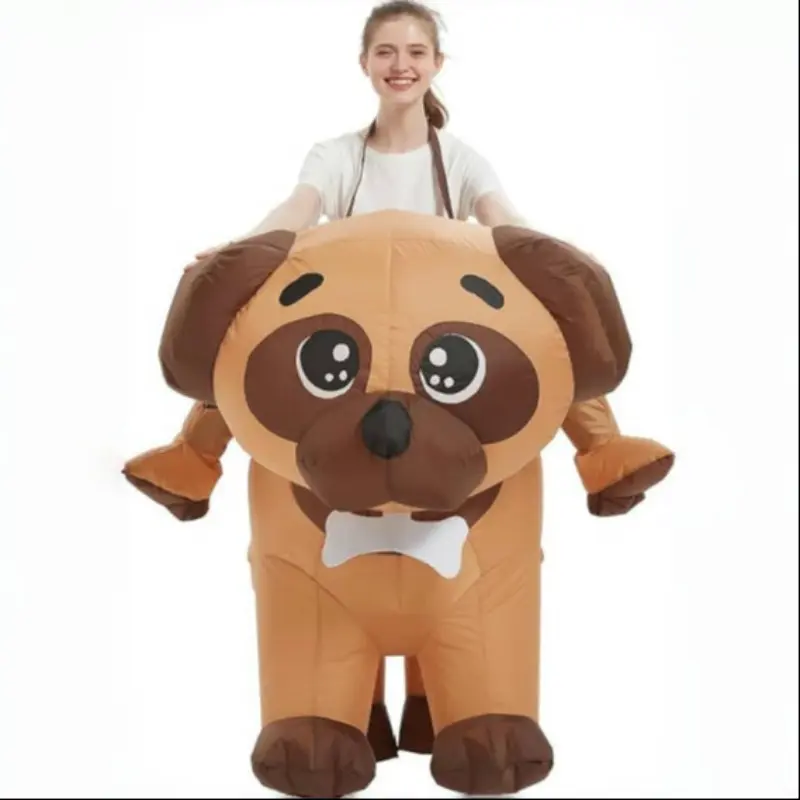 Halloween Inflatable Costume for Adults, Ride a Realistic Inflatable Bull Dog, Perfect for Halloween & Cosplay Parties, Festive Party Costume Accessory