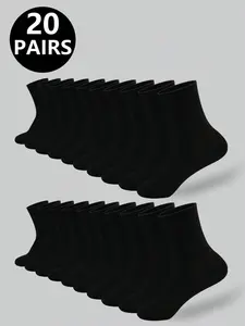 Women's Socks 5/10/20 Pairs, Mid-Calf Long Socks, All-Season Regular Style, Comfortable Soft Striped Sports Socks