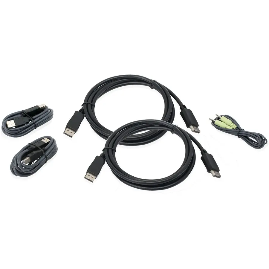 IOGEAR 6 Ft. Dual View DisplayPort USB KVM Cable Kit with Audio TAA