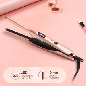 10mm Narrow Plate Hair Straightener, New 2in1 Straightener Curler, Men’s Styling Mini Hair Clip