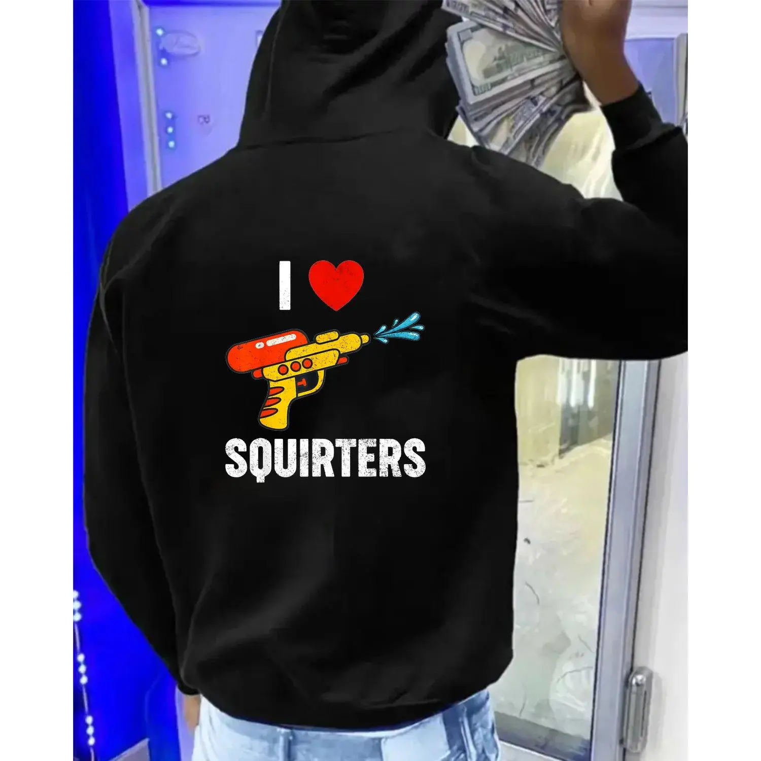 Funny I Love Squirters Design For Cool Outfits Hoodie Sweatshirt Pullover Top Casual Streetwear Fashion Trendy Comfortable Apparel