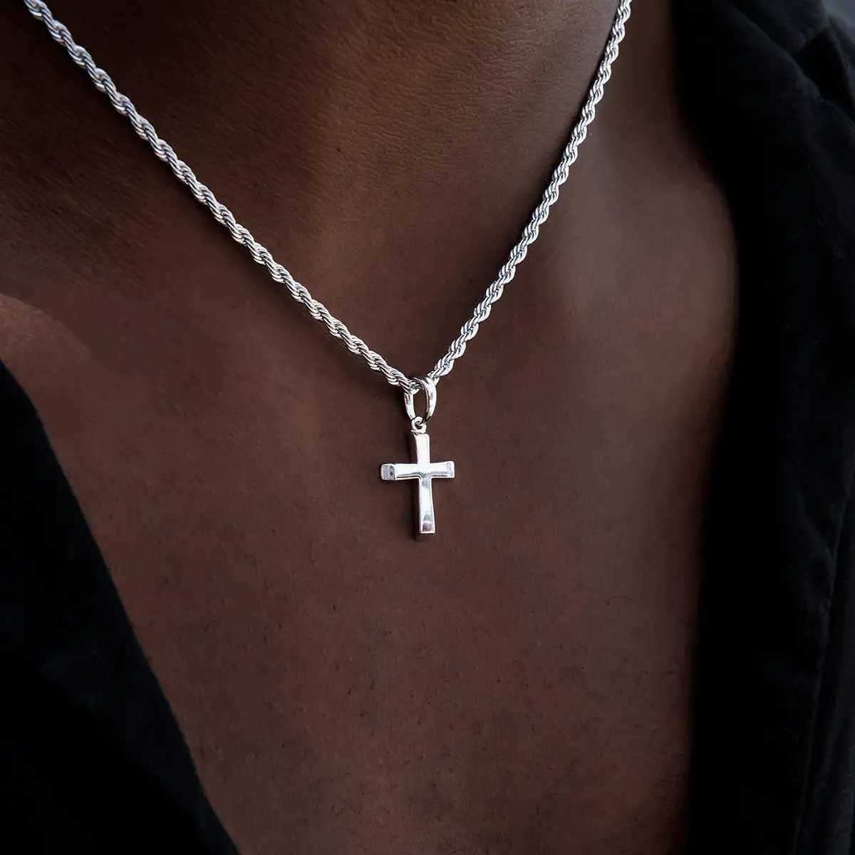 GLD Micro Simple Cross Pendant in White Gold, 18k Gold Plated, Life Guarantee - Perfect Gift(Chain Not Included) #tiktokshopsummersale