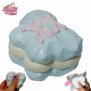 Butterfly Cream Puff Squishy, Handmade taba squishy, Food-Grade Silicone Slow-Rising Rebound Squishy, Sticky Squeeze Toys Gift, Fidget Toys for Stress Relief, Non-Toxic Sensory Toys (2.65oz/75g)