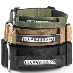 BULLYBREED Premium Dog Colar with Handle Heavy Duty Dog Collar Tactical Dog Collar Quick-Release Metal Buckle Puppy Collar Dog Collar for Small Dogs Dog Collar for Medium Dogs (Black Small)
