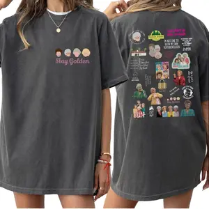 Golden Girls Stay Golden Vintage Tee, Golden Girls 80s Retro Vibe T-Shirt, Classic TV Show Fan Gift Oversized Shirt