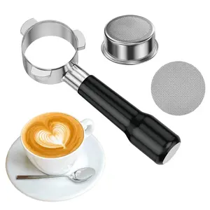 Bottomless Portafilter 54mm Fits Barista Express and 54mm Machines, Espresso Bottomless Portafilter with Puck Screen 53.5mm and Stainless Steel Filter Basket