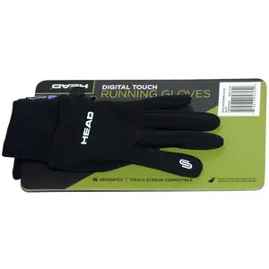 HEAD Multi-Sport Running Gloves with SENSATEC-Black (Medium)