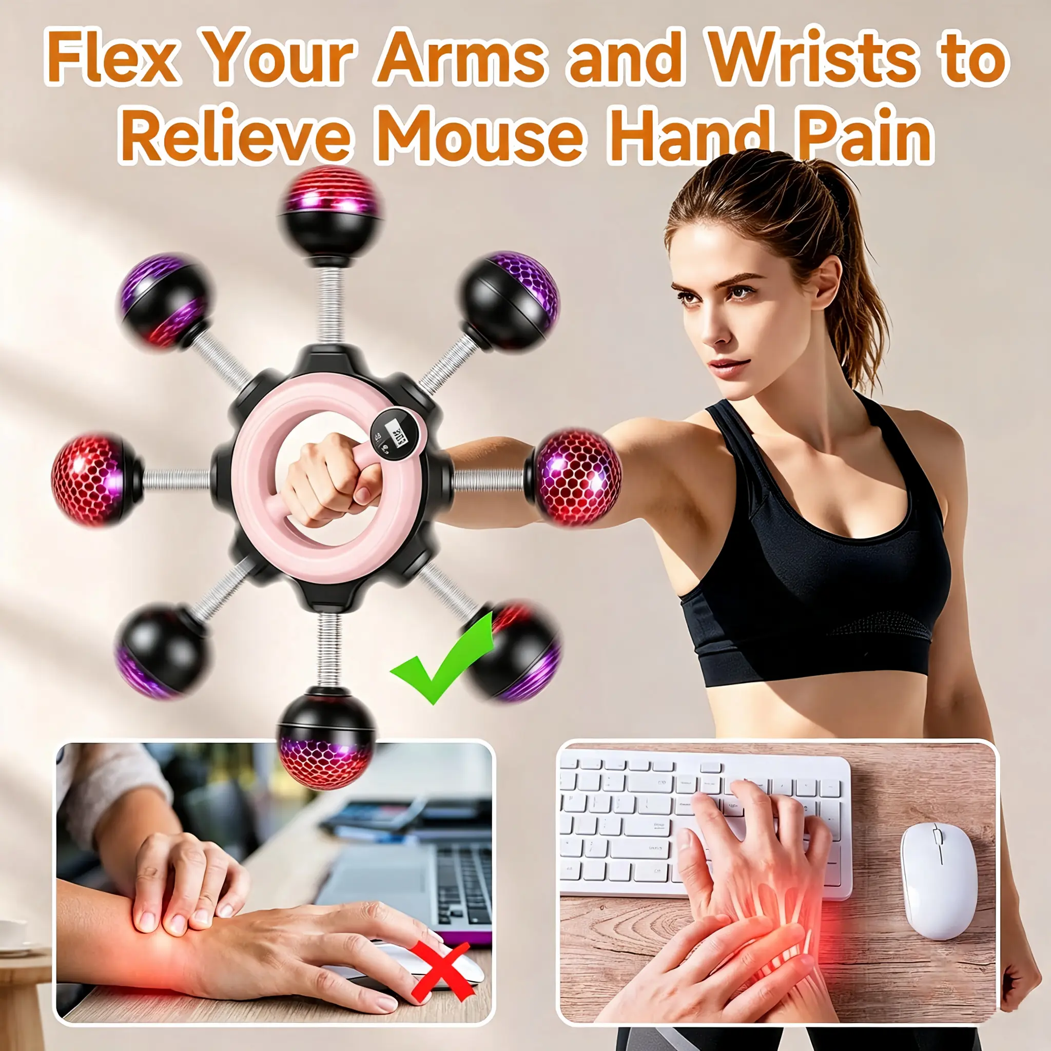 360° Rotating Wrist & ForearmTrainer for Men and Women, Upper Body StrengthTool for Arms, Shoulders & Chest, Portable Homeand Gym Fitness Equipment BackToSchool
