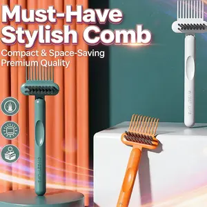 2 Count Comb & Hairbrush Cleaner Dual Tool Mini Rake Bristle Brushes for Hair Dust Build Up Removal Portable Reusable Professional Home Use Grooming