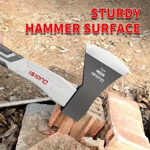 Portable Woodworking Cutting Tool - Heated Alloy Steel with Fiberglass Handle - Features 1 Axe and Flat Blade - Suitable for Camping, Woodworking, and Garden Maintenance.Comfortable, Durable, and Ergonomic Design with a Sturdy Structure - The