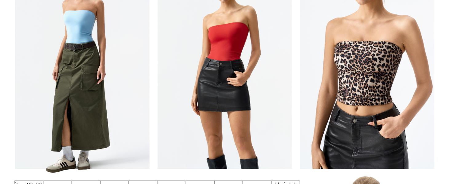 QINSEN Women's Tube Top Double Lined Strapless Bandeau Top Summer Slim Fit Going Out Tank Tops