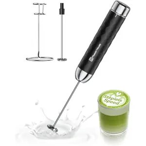 Rechargeable Milk Frother with Stepless Speed Control, LunaFro 2.0 Handheld Electric  Maker  Drink Mixer Foamer for Lattes, Cappuccino