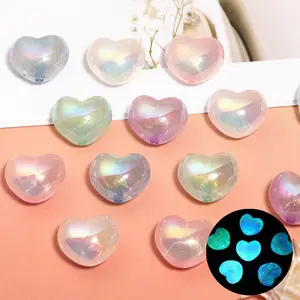 Mermaid Heart Acrylic Colorful Beads Glow in Dark Mix Color Grilled Iridescent Diy Beads