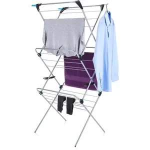 Minky 3 Tier Plus Clothes Airer, Silver Minky 3 Tier Plus Clothes Airer, Silver