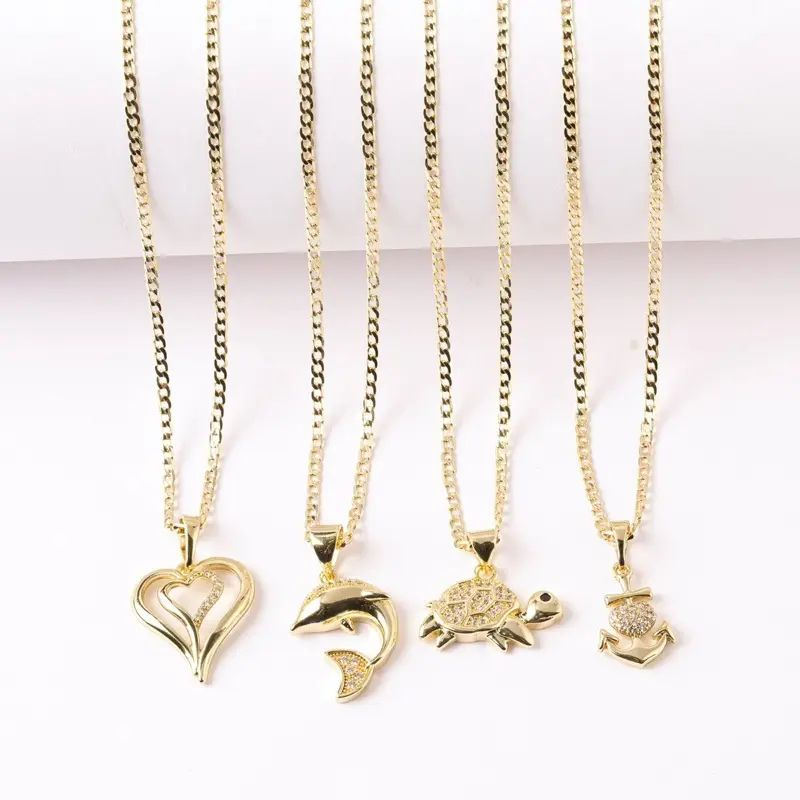14K Gold-Plated Alloy Necklace, 2mm Metal Coating Necklace Chain, Universal-Size Costume Jewelry Accessory