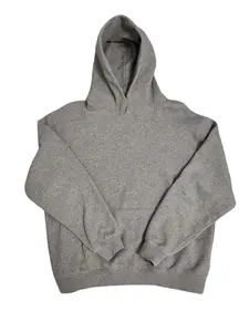 Cozy Style Deep Grey Color Oversized Pullover Hoodie Unisex Heavyweight Streetwear Cropped Fit Sweatshirt Soft Long Sleeve Outfit Menswear